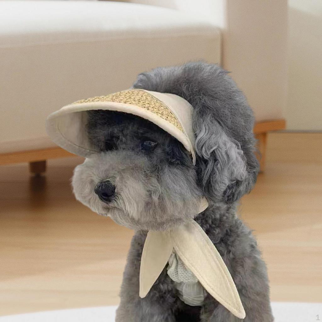 Pet Visor Cap Baseball Adjustable Drawstring Beach Party Hat, Summer Hat for Riding Hiking,