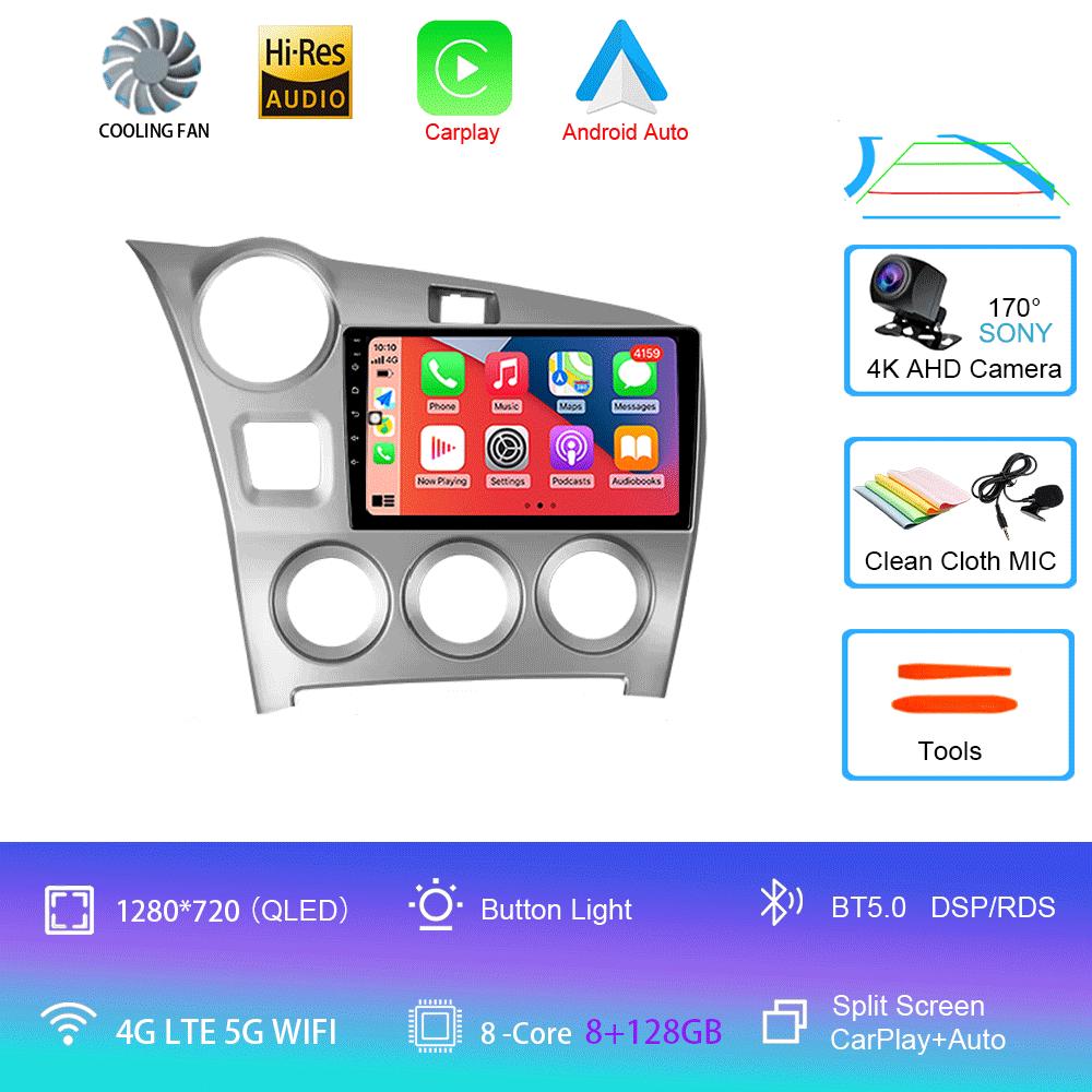 Android 14 Carplay Auto For Toyota Matrix 2 E140 2008 2009 2010 2011 2012 2013 2014 Car Radio Multimedia Player Navigation GPS