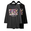 Women's Korean Style Plus Size Solid Color Long Sleeve T-Shirt - Fashionable Hot Stamping, Casual and Versatile for Autumn 2025