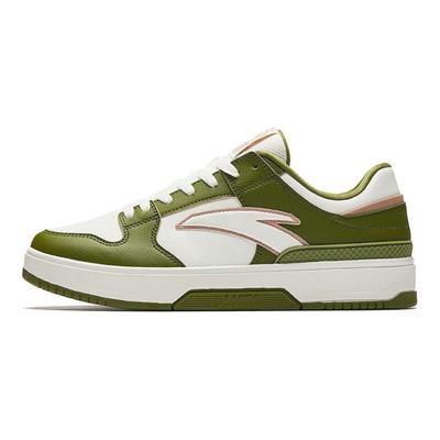 Classic Color Block Non-Slip Wear-Resistant Shock Absorbing Low-Top Skate Shoes Men Sneakers White Green 112518010-6
