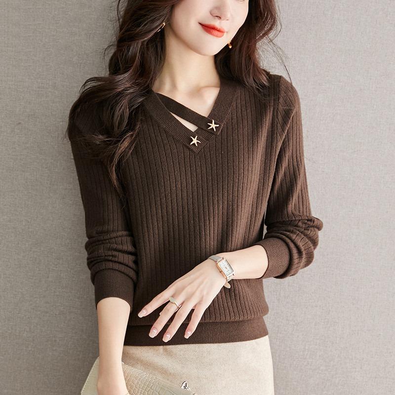 Sweater Spring and Autumn New Top Women's Thin Fashion Inner Long Sleeve Knitted Trendy Bottom Shirt Women