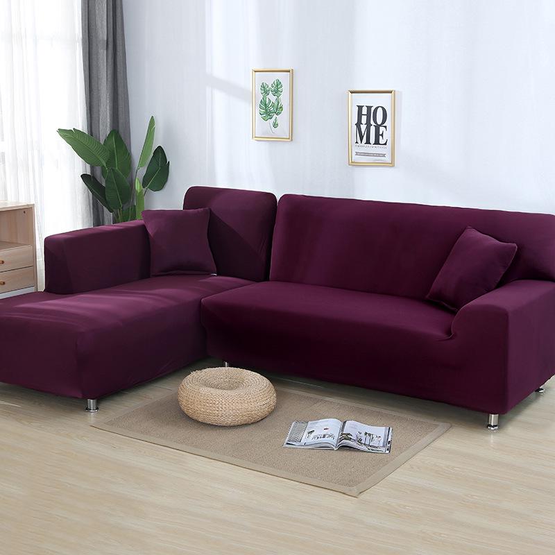 L-Shaped Elastic Sofa Cover - Universal Full Coverage for Chaise Lounge & Leather Sofas, All-Season Use