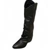 inner suede pleated piled boots women's 2025 autumn and winter new pointed western cowboy boots but knee boots women