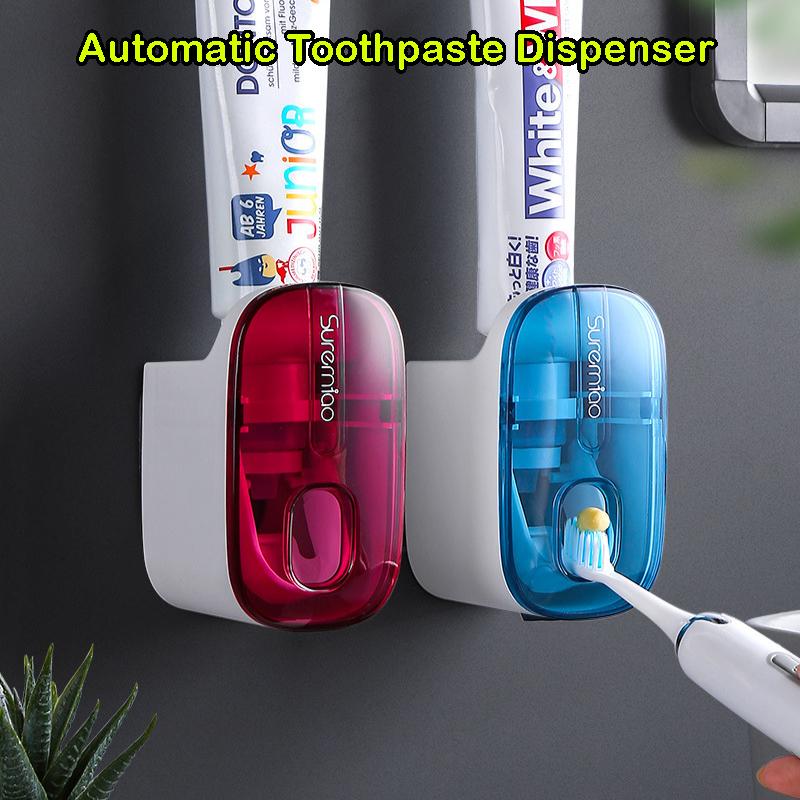 1Pcs Automatic Toothpaste Dispenser Bathroom Accessories Wall Mount Lazy Toothpaste Squeezer Toothbrush Holder