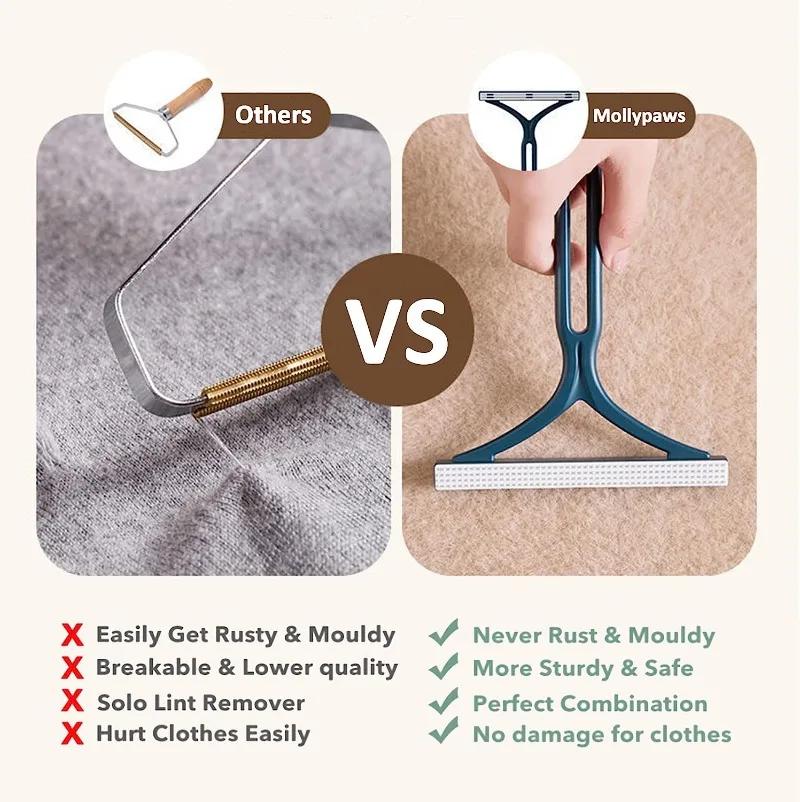 Double-Sided Portable Lint Remover for Pet Hair-Reusable Fabric Shaver for Clothes/Carpet/Car Seats,Fur Removal Tool Hair Brush