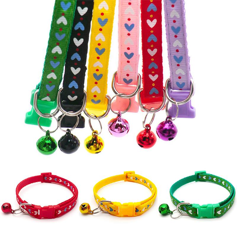 Welpe DIY Haustierzubehör Mode Haustier Herz Niedliches Hundehalsband Hund Katzen Glocke Verstellbare Halsbänder Buntes Muster