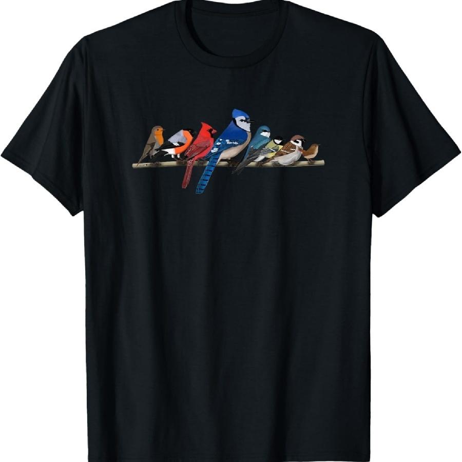 Garden Birds Blue Jay Bullfinch Ornithologist Biologist T-Shirt