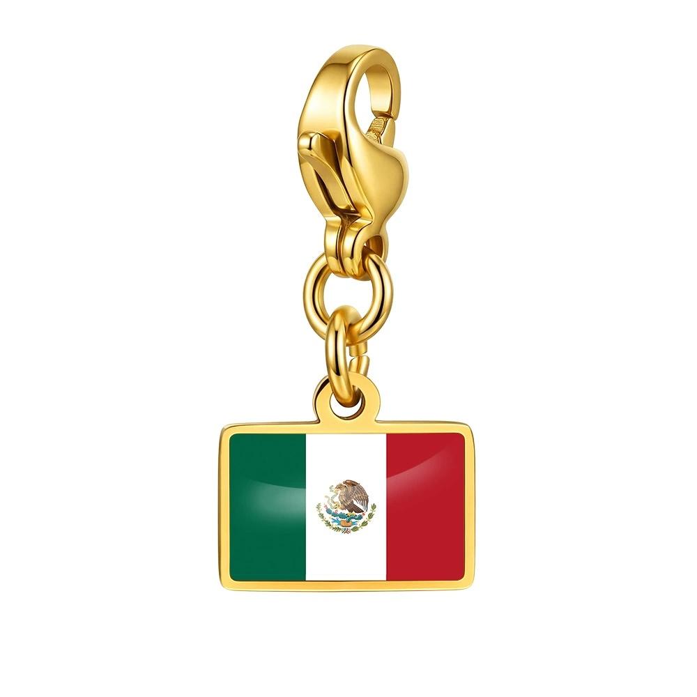 Country Flag Charms 10 Mm Pendant Necklace Bracelet Keychain Bagchain Stainless Steel Jewelry A Commemorative Gift For A Friend