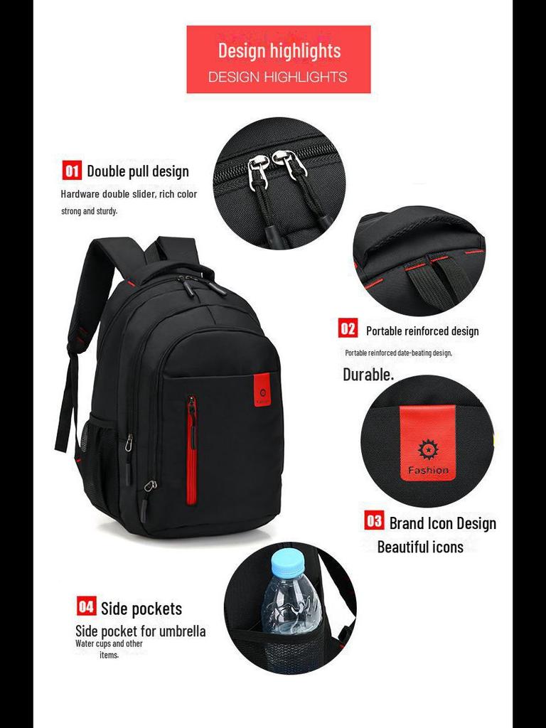 Men's Large-Capacity Computer Backpack for Short-Distance Commutes and Outdoor Activities