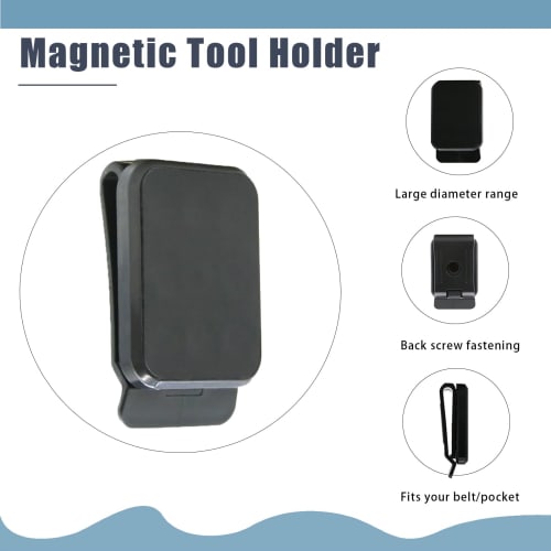 Bjsdkff Magnetic Tool Holder, Magnetic Belt Clip with Super Strong Neodymium Magnets, Leather Sleeve for Screws, Hammers, Sockets, Pliers, Drills, Wre