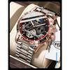 POEDAGAR Luxury Men Watch Luminous Waterproof Hollow Tourbillon Male Clock Week Date Business Automatic Mechanical Watches