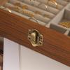 Vintage Jewelry Wood Storage Box Velvet Glass Lid Jewelry Organizer Case Dust-Proof Bracelet Ring Earring Display Holder