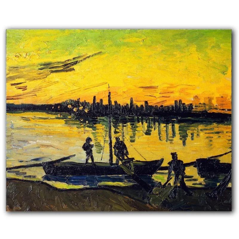 HD Print Van Gogh Masterpiece Poster Abstract Garden Almond Blossoms Starry Night Canvas Painting Wall Picture Room Home Decor