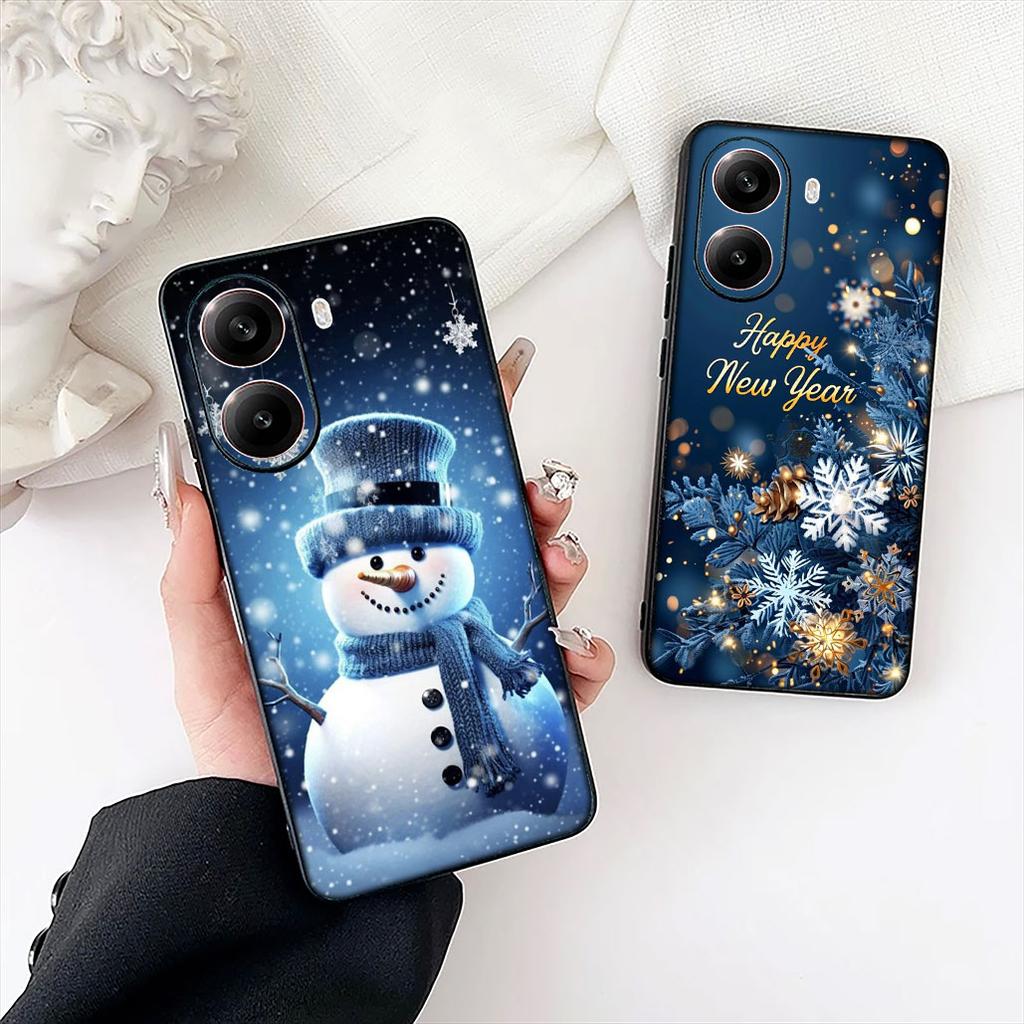 Happy New Year Christmas Tree Deer Cover for Samsung Galaxy A06 A05 A14 A50 A51 A52 A12 A13 A23 A70 A07 A25 A26 A72 A56 Case