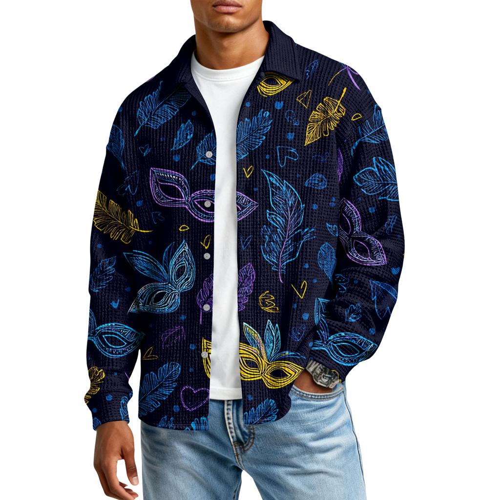 Herr Casual Långärmad Skjorta med Knappar