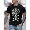 Funny Retro T-Shirt Top T-shirts for Men Bicycle Racing Sugar Skull Bicycle Cycling Dia De Los Muertos Hip Hop Tops Men's Shirts