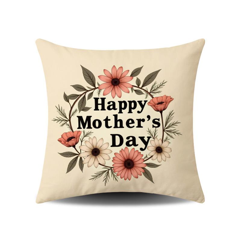 

Mother s Day Series Festive Atmosphere Pillowcase Gift Home Sofa Living Room Decorative Pillowcase linen-45x45cm double-sided [without pillow core]
