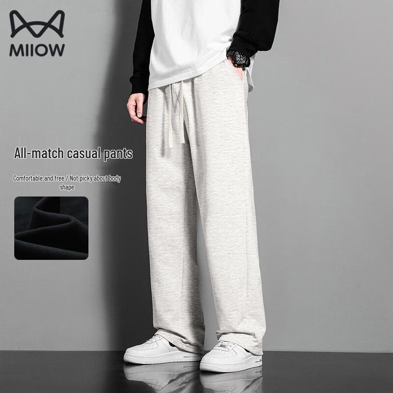 MiiOW Men s Winter Warm Straight-Leg Sweatpants M