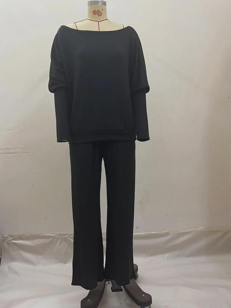 2024 Spring Collection: European & American Women's Casual One Shoulder Knitted Suit