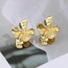 European Bestseller Flower Stud Earrings: Luxury 3D Metal Design with Cold Aesthetic