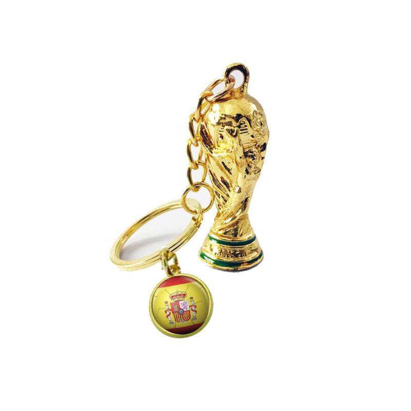 2022 Qatar World Cup Trophy Soccer National Flag Keychains Football Souvenirs Backpack Accessories
