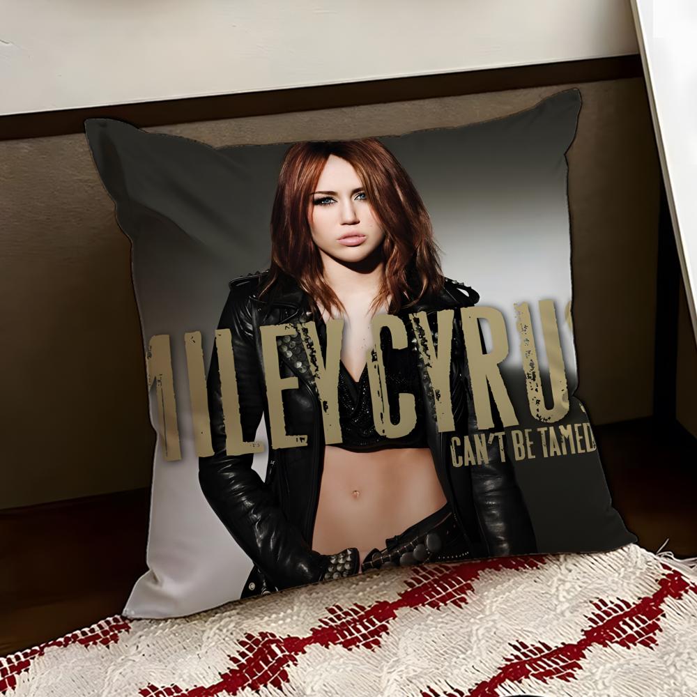 American Singer Miley Cyrus Cushion Cover Reversible Soft Durable Pillow Cover Home Car MultiScene Use for Daily Comfort
