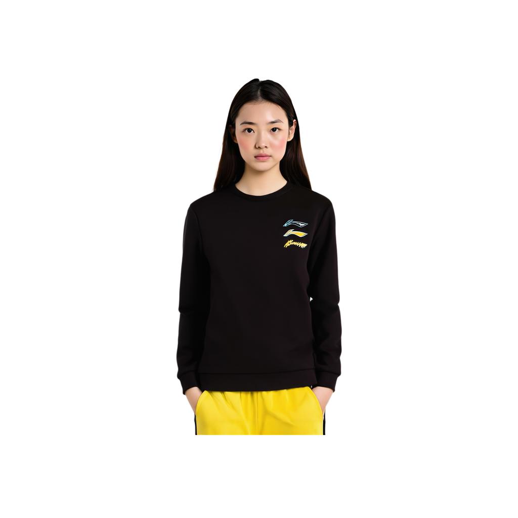 Li-Ning Versatile Simple Round Neck Letter Print Loose Comfortable Casual Sweatshirt Unisex Sweatshirt AWDVG93-1