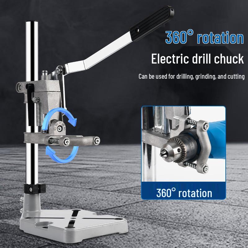 Adjustable Multi-Functional Rotary Drill Stand: Compact Industrial-Grade Workbench for Hand Drills