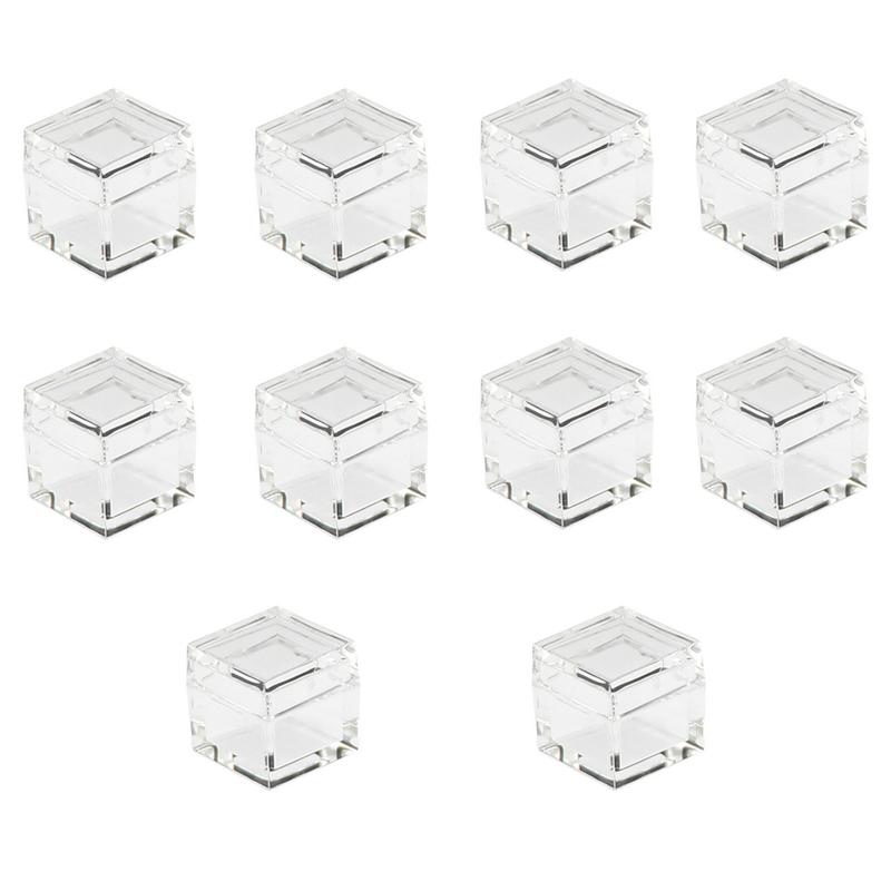 10PCS/Set Acrylic Cases Element Cubes Box For Element Cube Shape Clear Boxes Collection Storage For 10MM 25.4MM Element Cubes