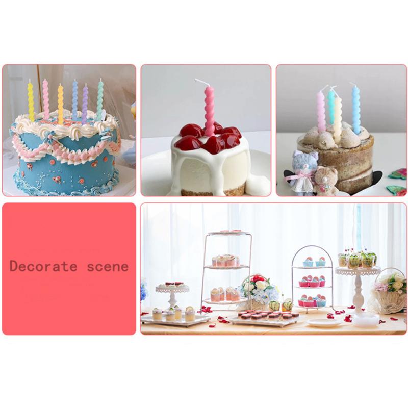 6 Pcs/box Romantic Swirl Candle Colored Screw Thread Candles Valentine Day Birthday Wedding Party