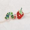 Cute Cartoon Alloy Brooch: Caterpillar & Strawberry Design