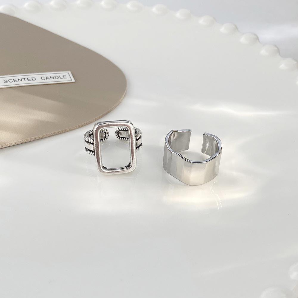 Color Irregular For Girls Temperament Hollow Geometric Women Opening Rings Korean Finger Rings