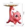 Resin Chinese Dragon Statue Cute Dragon Figurine Jewelry Tray Chinese New Year Decoration Candy Dish for Bookshelf Entryway