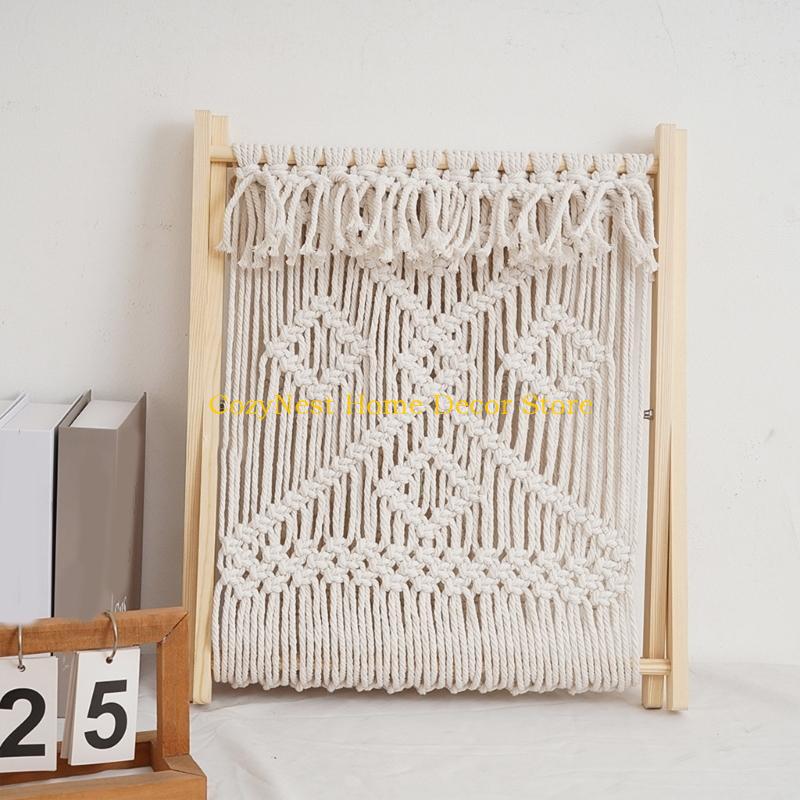92MF Comfortable Cotton Woven Storage Rack Foldable Magazine Holder Nordic Decoration for Desktop and Home Organization