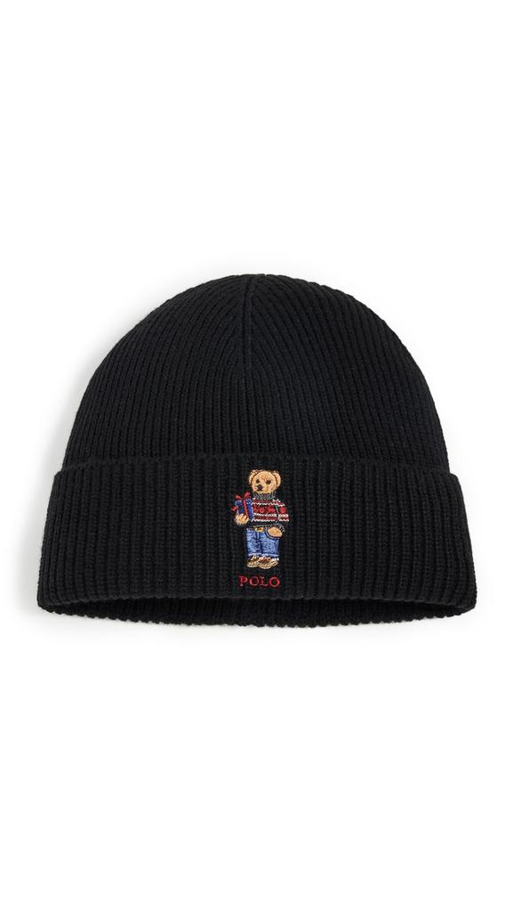 RALPH PC1143 Knitted knit Polo unisex [POLO LAUREN] hat, beanie, cap, hat, Bear, (001(BLACK))
