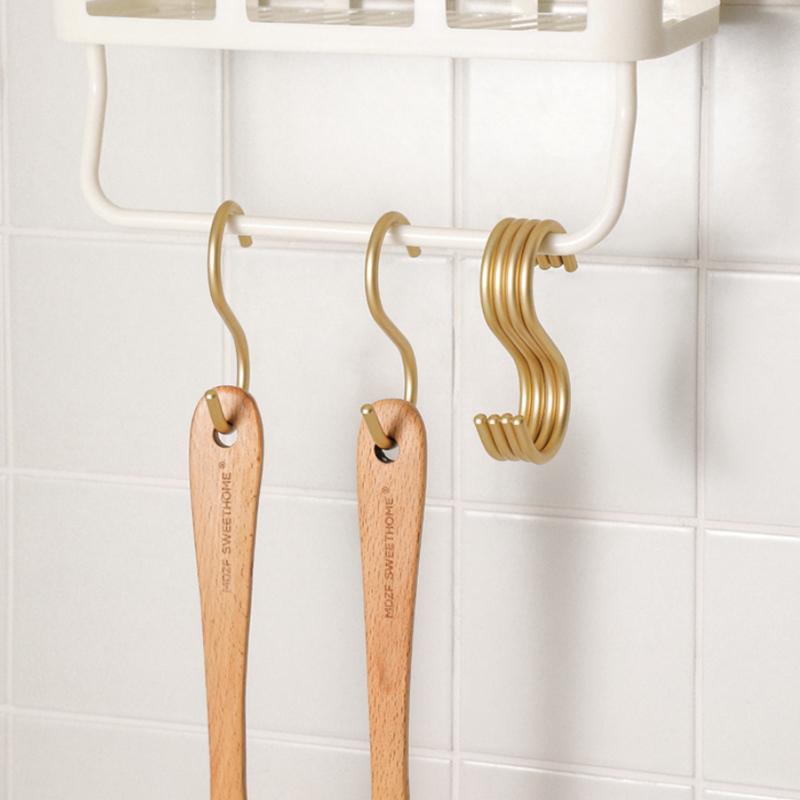 6Pcs Aluminium Alloy S Shape Hooks Practical Kitchen Railing Hanger Hook Clasp Holder Hooks For Hanging Clothes Handbag