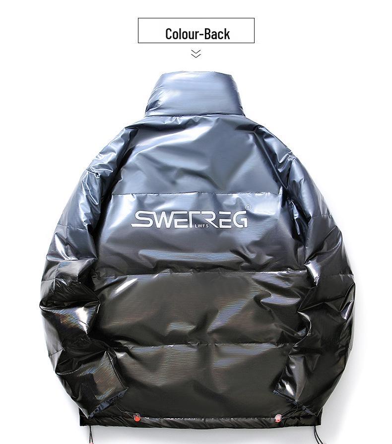 2025 Gradient Glossy Men's Winter Down Jacket - 90% Down, Thickened, Trendy Casual Coat