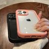 Titanium gray thicken silicone frame phone case for iPhone 15 14 13 12 11 Pro Max full cover shockproof clear hard bumper cover