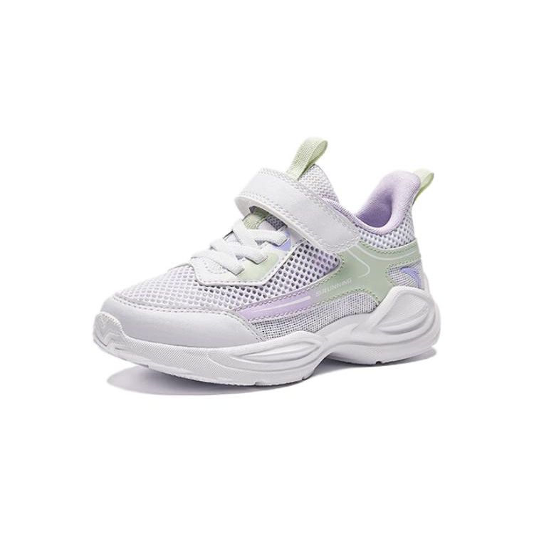 Anta Breathable Lightweight Low-Top Kids Running Shoes Kids Sneakers White Purple Green A322429977-2