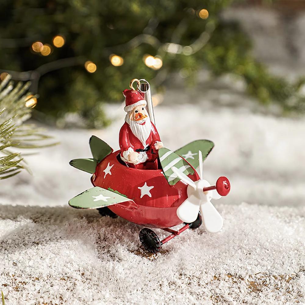 Snowman/Elk Santa Reindeer Figurine Cartoon Iron Christmas Pendant Indoor Decoration