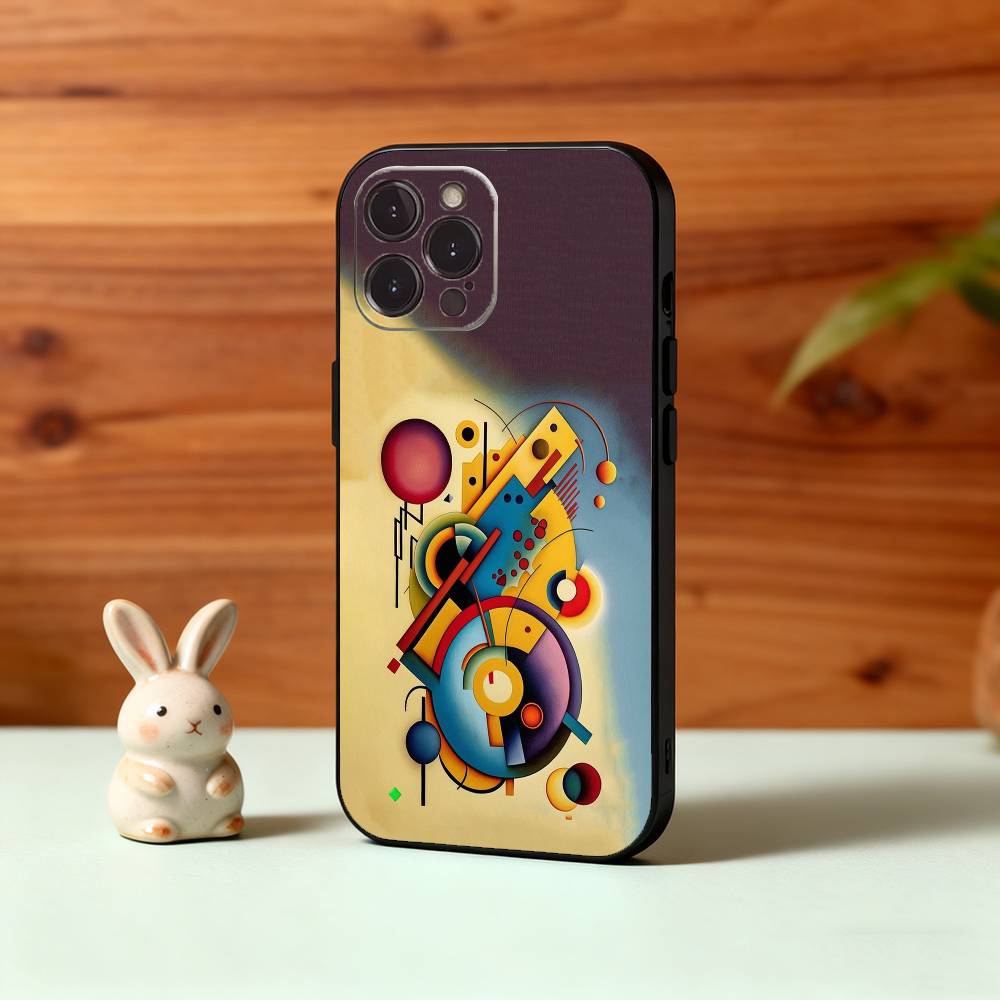 W-Wassily K-Kandinsky Art Phone Case For iPhone17,16,15,14,13,12Plus,Pro Max,XS,5G Soft Silicone Black Cover