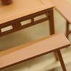 1 Set Miniature Dining Table Bench Vintage Mini Square Table Long Bench Model Toy DIY 1/12 Dollhouse Furniture Decoration Accessories