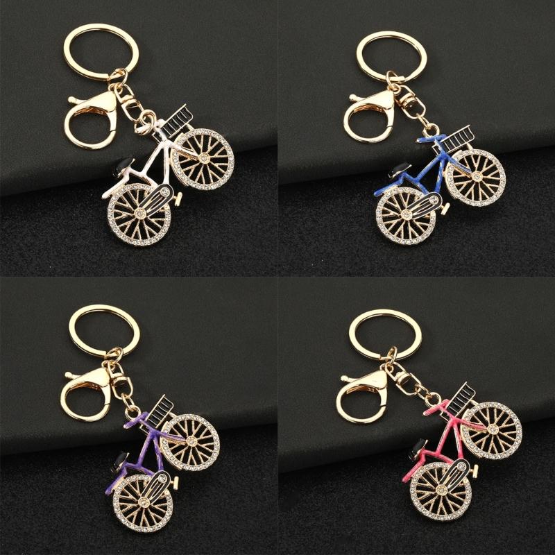 Sporty Couple Bike Keychains Metal Construction Crystal Ideal For Anniversary Gifting