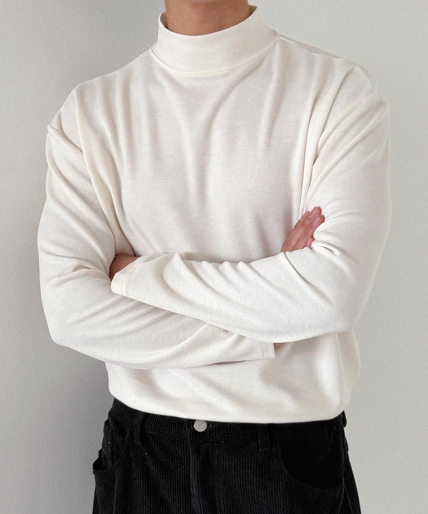 ORIGINALDAY [2Pack] Soft Mock Neck Long Sleeve T-Shirt 3 Colors