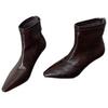 Herbst 2025 Spitz zulaufende Stiletto-Stiefeletten: Weiches Leder, Koreanischer Stil, Reißverschluss hinten, Modisches Chelsea-Design.