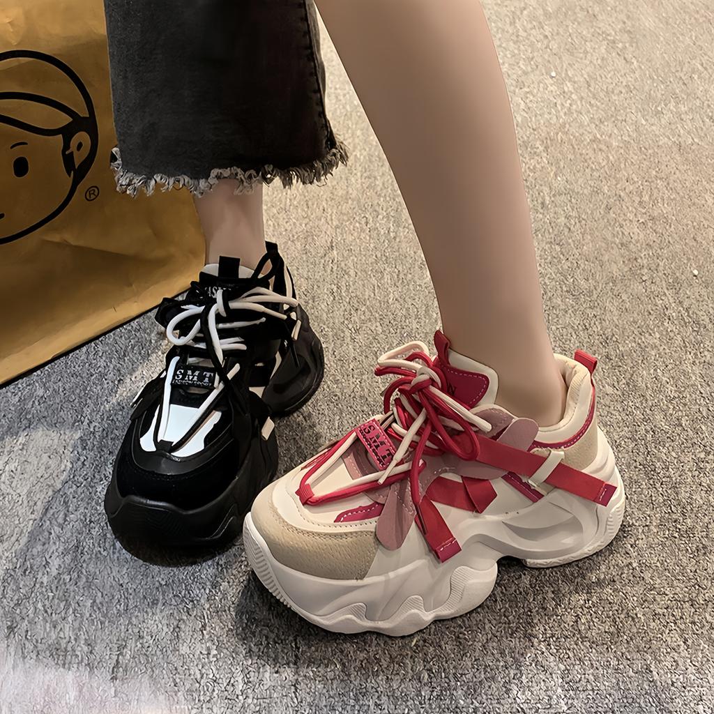 Spring and Autumn New Women's Thick Soled Casual Sports Shoes Fashion Sports Casual Shoes