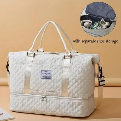 Women Bags Large Capacity Travel Bags Waterproof Tote Handbag Travel Duffle Bags Women Yoga Fitness Bags with Shoe Compartment