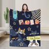 Cartoon Pete the Cat Knitted Blankets Flannel Lightweight Throw Blankets for Bed Bed Rug