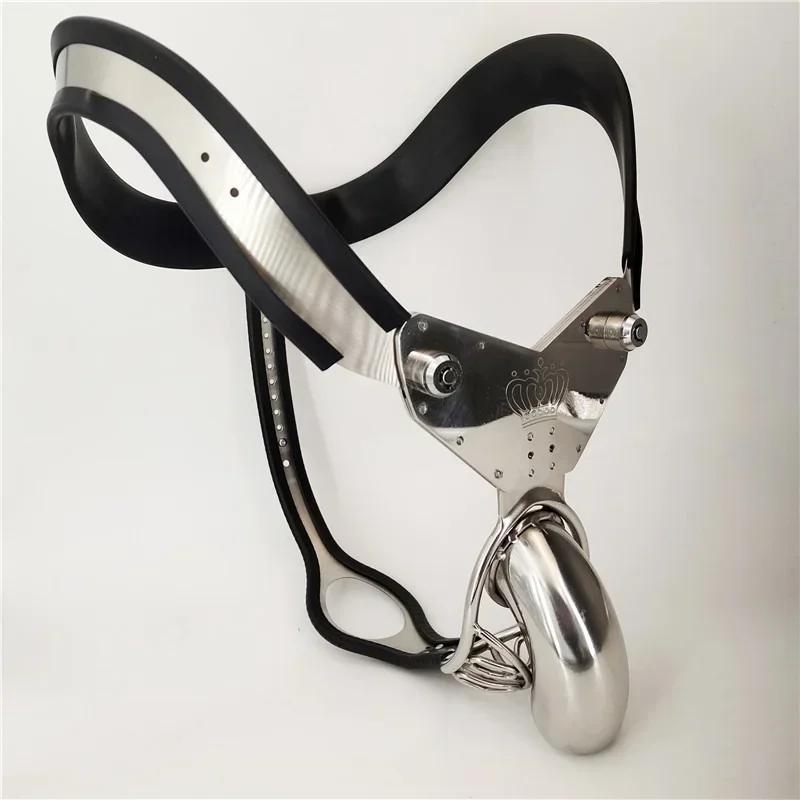 Manyjoy New EMCC Chastity Belt Male Penis Lock Device Adjustable Waist Invisible Underwear Strapon Pants Metal Chastity Device