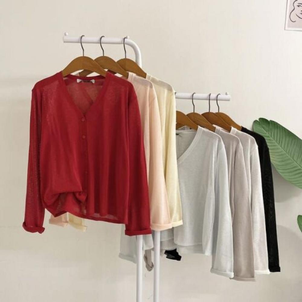 Honey J Women S Kona Rae Simple V Neck Long SleeVe Cardigan 7 colorS